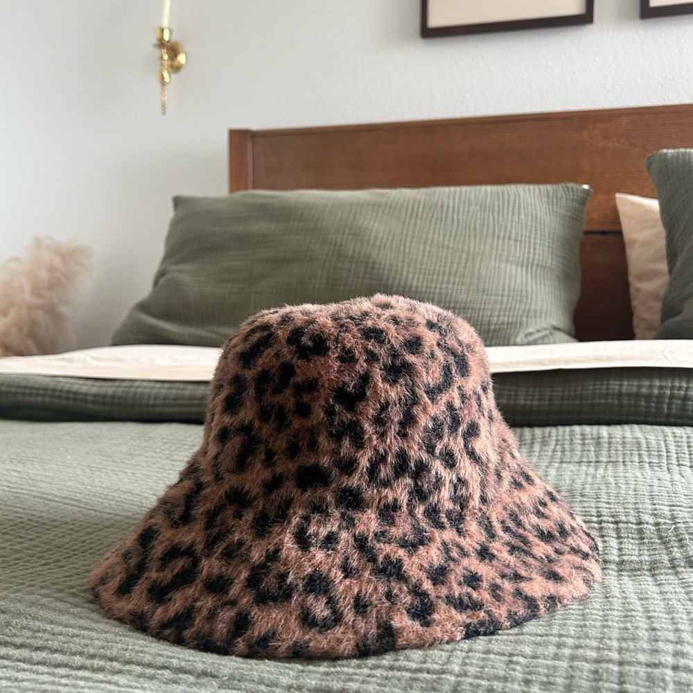 Fuzzy Cheetah Bucket Hat